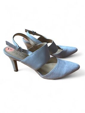 Naturalizer Eleana Slingback Heels Gray Pointed Toe Minimalist Preppy Pumps 7 US